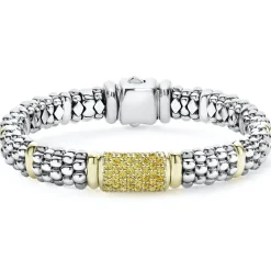 Yellow Sapphire Caviar Bracelet | 9mm